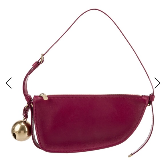 Burberry Red Shoulder Bag with Gold Accent - Picture 4 of 11